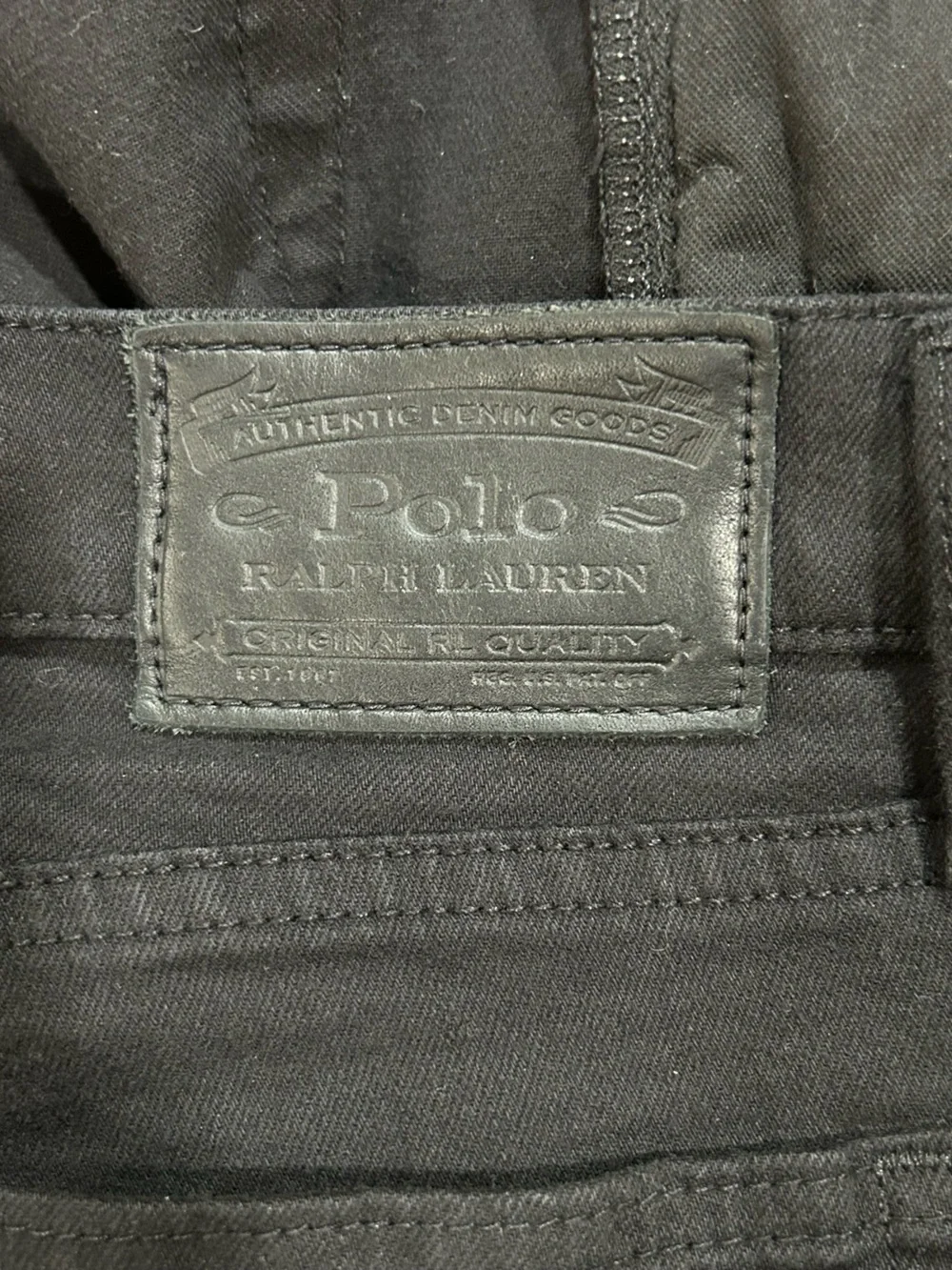 POLO RALPH LAUREN VARICK SLIM STRAIGHT JEANS BLACK 33x32